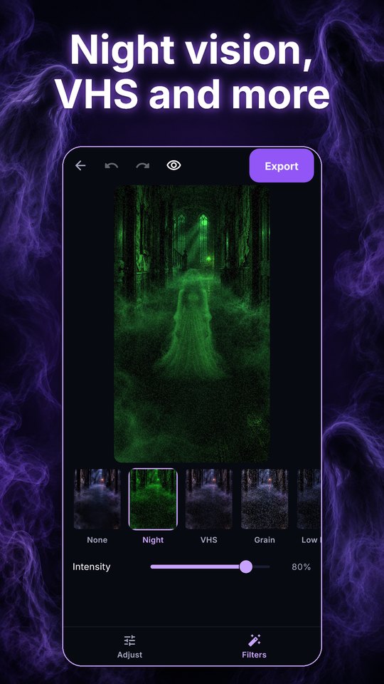 The night vision filter over the whole frame