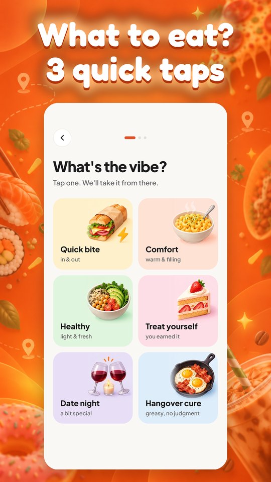 What to eat? Pick a vibe in one tap