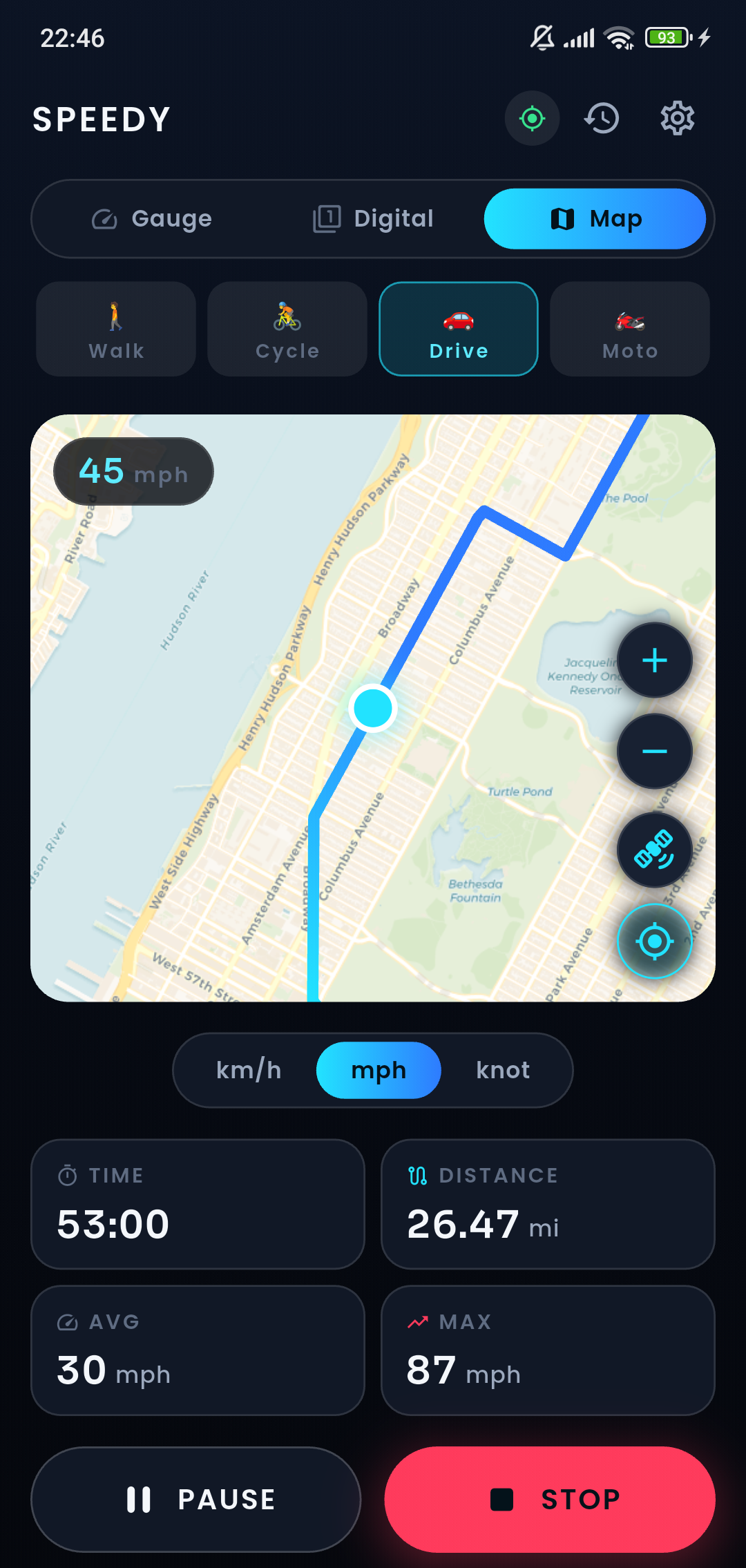 Live map tracking