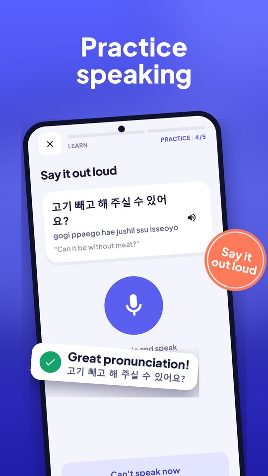 Speaking practice with instant feedback